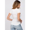 PinkBlush White Basic Short Sleeve Maternity Fitted Top - 3 of 4
