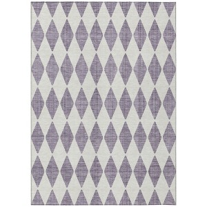 Purple And Lilac Geometric Washable Indoor Outdoor Area Rug - 1 of 4