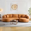 VYNXARIA Modern Sectional curved Sofa Couch for Living Room,Upholstered 5-Seat Sofa Couch Eco-leather Couch Set for Apartment Office,Orange - 2 of 4