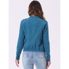 INSPIRE CHIC Women's Stand Collar Zip Up Biker Lightweight Moto Jacket - 4 of 4