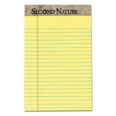 TOPS Second Nature Recycled Pads Jr. Legal 5 x 8 Canary 50 Sheets Dozen 74840
