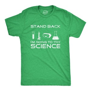 Mens Stand Back Im Going to Try Science T Shirt Funny Nerdy Sarcastic Tee Geek - Crazy Dog Men's T Shirt - 1 of 4