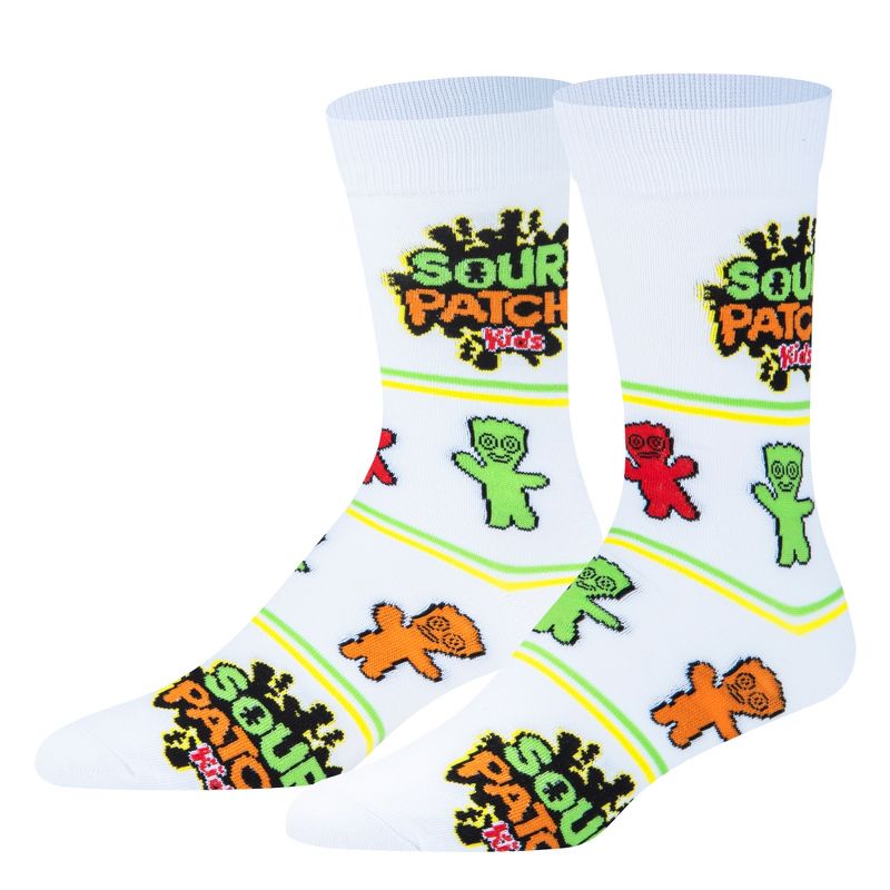 Crazy Socks, Sour Patch Stripes, Funny Novelty Socks, Large, 1 of 6