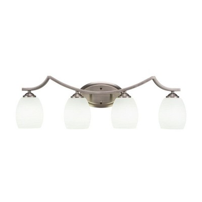 Toltec Lighting Zilo 4 - Light Vanity in  Graphite with 5" White Linen  Shade