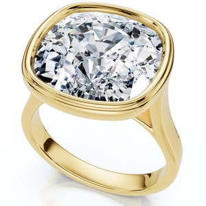 Pompeii3 9mm Cushion Moissanite Bezel Engagement Ring 14k Gold - 1 of 4