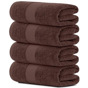 White Classic Luxury 100% Cotton Bath Towels Set of 4 - 27x54" - 1 of 4