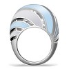 Slickblue Women’s Spiral Stripe Ring – Silver Stainless Steel with Light Blue & White Accents,Polished Finish,Sizes 5-10 - 3 of 4