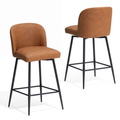 Crestlive Products 2pc High-grade Swivel Indoor Bar Stool with Metal Footrest