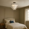 ALOADECOR W24 in 4-Light Vintage Mid-Century Modern 4-Tier Clear Art Glass Glam Flush Mount Ceiling Light in Antique Bronze for Living Room - 2 of 4