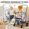 Folding Shopping Cart, 110 LB Capacity, Collapsible Grocery Cart with 22 gal Basket & Wheels, Lightweight Portable Shopping Trolley for Groceries - 3 of 4