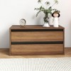 KWPZQEB Stackable Mounted Storage Cabinet, 2 Tier Mdf Wood Bookcase, File Cabinet for Living Room, Bedroom, Office, Brown - 2 of 4