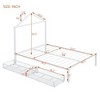 Full-Size Platform Bed - Metal Frame, Dual Drawers, Architectural House Headboard - 2 of 4