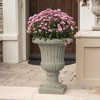 SEVOBAL Planters Planter Italian Urn Planter Versatile Indoor And Outdoor Use Classic Style Magnesium Oxide, Antique Green, 19.00"*19.00"*26.50" - 3 of 4