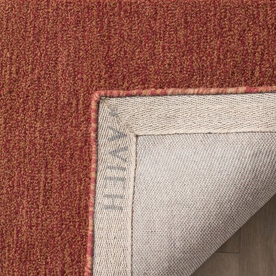 Hand-Tufted Red Wool Rectangular Area Rug