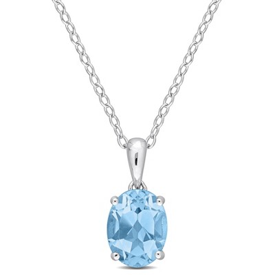EVERLY JEWELRY | Sterling Silver Pendant with Gemstone and Created Gemstone – Multiple Stone Options