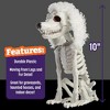 Halloween Poodle Dog Skeleton Decoration, Plastic Animal Bones Prop- Party Decor, Haunted Houses- Sitting Puppy Statue with Furry Ears & Moving Limbs - 4 of 4