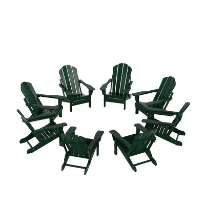WestinTrends Malibu  HDPE Outdoor Folding Poly Adirondack Chair (Set of 8)