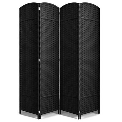 Sorbus 4 Panel Room Divider Panel, 6 ft. Tall Extra Wide Double Hinged Panels - Folding Privacy Screens - Black