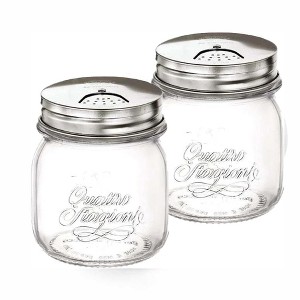 Bormioli Rocco Quattro Stagioni Spice Jar Set - 8.5 Oz, Durable Glass Mason Jars with Multi-Function Rotatable Lids, Stainless Steel Tops - 1 of 4