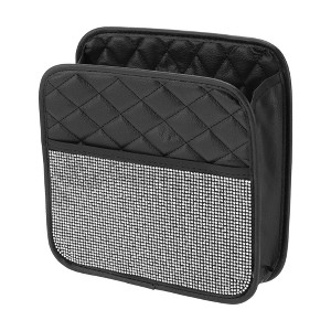 Unique Bargains Car Trash Can Hanging Front Rear Seats Faux Leather Trash Bin 1pc - 1 of 4