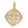 Black Bow Jewelry 14k Yellow Gold & White Rhodium Fancy Square Pendant - 3 of 4