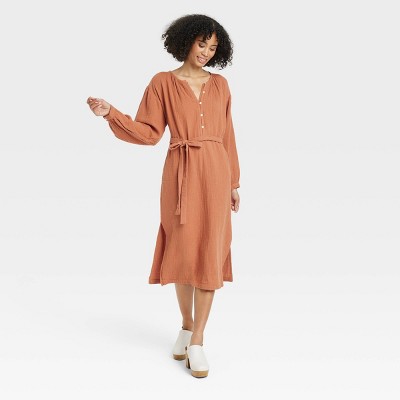 rust colored fall dress