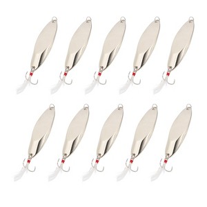 Unique Bargains Treble Hooks Metal Spinner Fishing Lures for Freshwater Saltwater Salmon 10 Pcs - 1 of 4