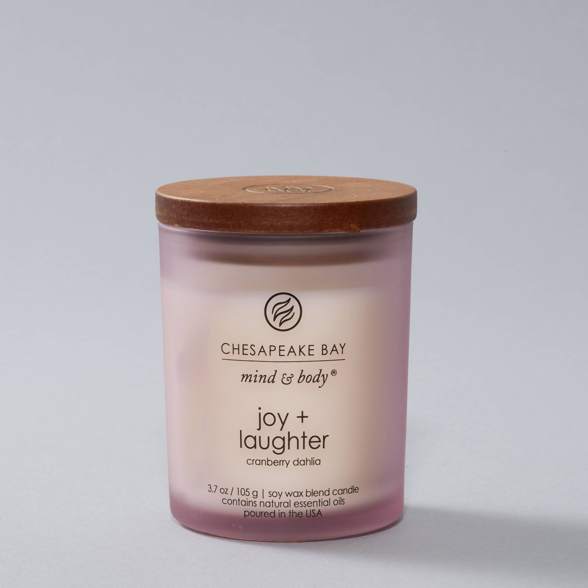 3.7oz Small Jar Candle Joy & Laughter - Chesapeake Bay Candle: Essential Oils, Soy Wax Blend, 24hr Burn Time