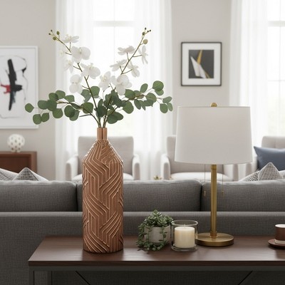 Decorative Oversized Vase with Pebble Pattern for Living Room Decor - Modern Flower Vase for Bedroom Styling, Office Accent, Home Decor