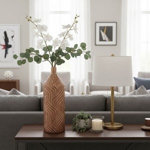 Decorative Oversized Vase with Pebble Pattern for Living Room Decor - Modern Flower Vase for Bedroom Styling, Office Accent, Home Decor - 1 of 4