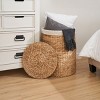 SEVOBAL Laundry Bags and Baskets Removable Natural Woven Laundry Hamper with Lid, Round Organizer for Clothes, Toys for Bedroom, Brown, 15"*5.5"*20" - 2 of 4