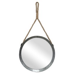 24 Round Metal Wall Mirror With, 24 Inch Round Mirror With Rope