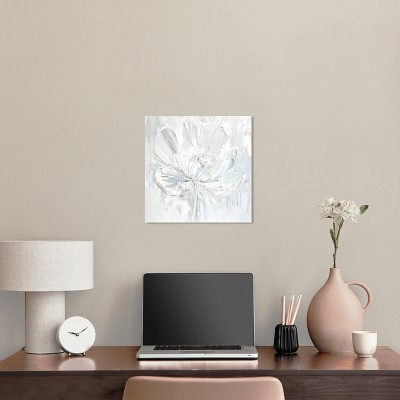 Off-White Magnolia Floral Canvas Wall Art, 16" x 16"