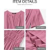Women's 2025 Summer Casual Midi & Maxi Dress - Lightweight V-Neck Boho Beach Dress with Elastic Waist & Pockets Dusty Pink - 4 of 4