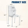 Vynxaria Luxury Simple Chair Set - 6 White PU High Resilience Dining Chairs with Silver Metal Legs - 2 of 4