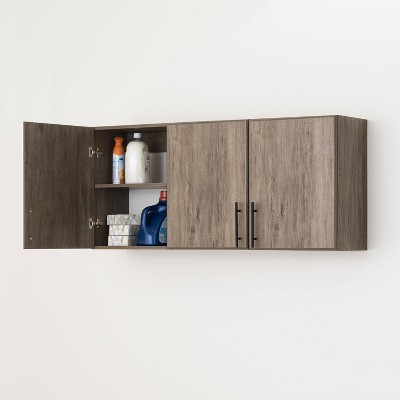 Drifted Gray 54" Wall Cabinet with Adjustable Shelving
