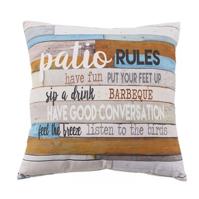 Farmhouse Multicolor Polyester 16" Indoor/Outdoor Throw Pillow