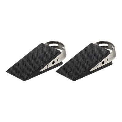 Unique Bargains Stainless Steel PVC Anti-Slip Elastic Cushioning Door Stop 2 Pcs