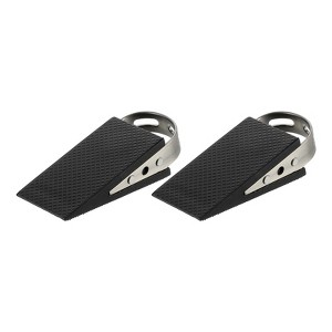 Unique Bargains Stainless Steel PVC Anti-Slip Elastic Cushioning Door Stop 2 Pcs - 1 of 4