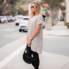 Amaryllis Women's Relaxed Fit Tunic with Short Sleeves Round Neckline and Allover Small Dot Leopard Print - 2 of 4