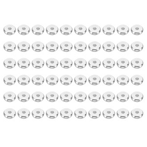 Unique Bargains Bulk Flat Spacer Beads for Keychain Jewelry Making 100 Pcs - 1 of 4