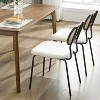 TYBOATLE Dining Chairs Set of 2, Mid-Century Modern Rattan Back Chairs with Black Faux Leather, Metal Legs, Boho Cane Chairs for Dining Room - 2 of 4