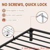 Twin Size/Full Size/Queen/King Size Bed Frame, 6"/8"/14 " High Platform Bed Frame, w/Storage Space, Heavy Duty Steel Slat Support - 3 of 4