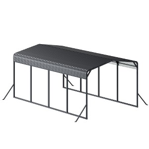 Ridstar 144 in. W Heavy-Duty Metal Outdoor Storage Shed with Reinforced Support Base for Outdoor Garage-Black - 1 of 4