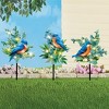 Collections Etc Solar Powered Bluebirds and Greenery Outdoor Garden Stakes - Set of 3 - 2 of 2