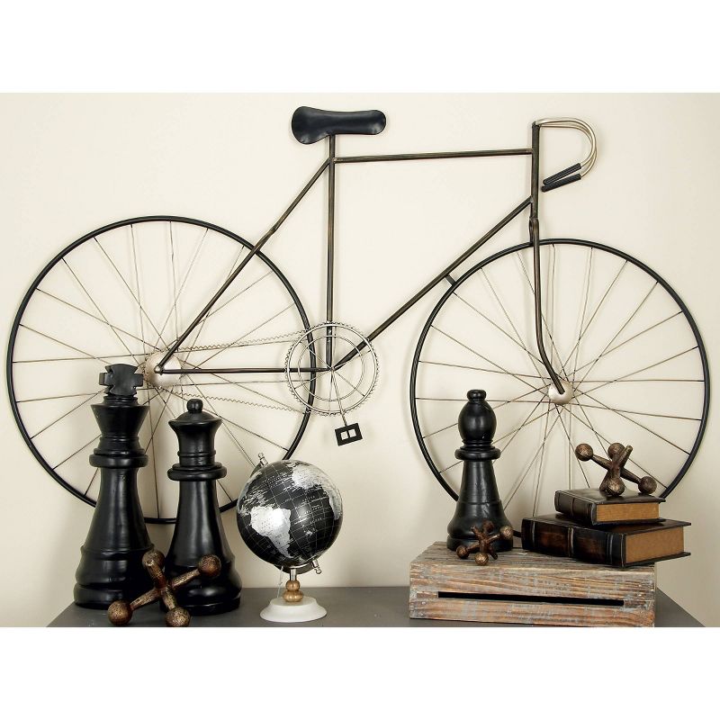 Metal Bike Wall Decor with Seat and Handles Black - Olivia &#38; May, 4 of 8