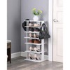Gulches 38 in H x 17 in W White Particle Board Shoe Storage Cabinet with 7 Tier Hooks Vertical Organizer - 2 of 4