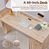 SinCiDo Modern 60" Executive Desk, Wood Home Office Desk with Drawer & Cabinet, Fluted Computer Writing Desk for Living Room, Bedroom - 4 of 4