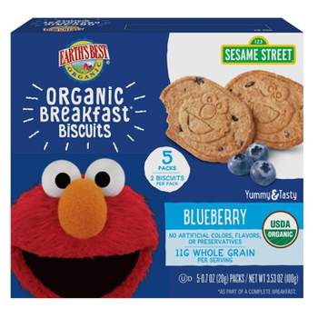 Earth's Best Sesame Street Organic Breakfast Biscuits Blueberry - 5ct/0.7oz Each