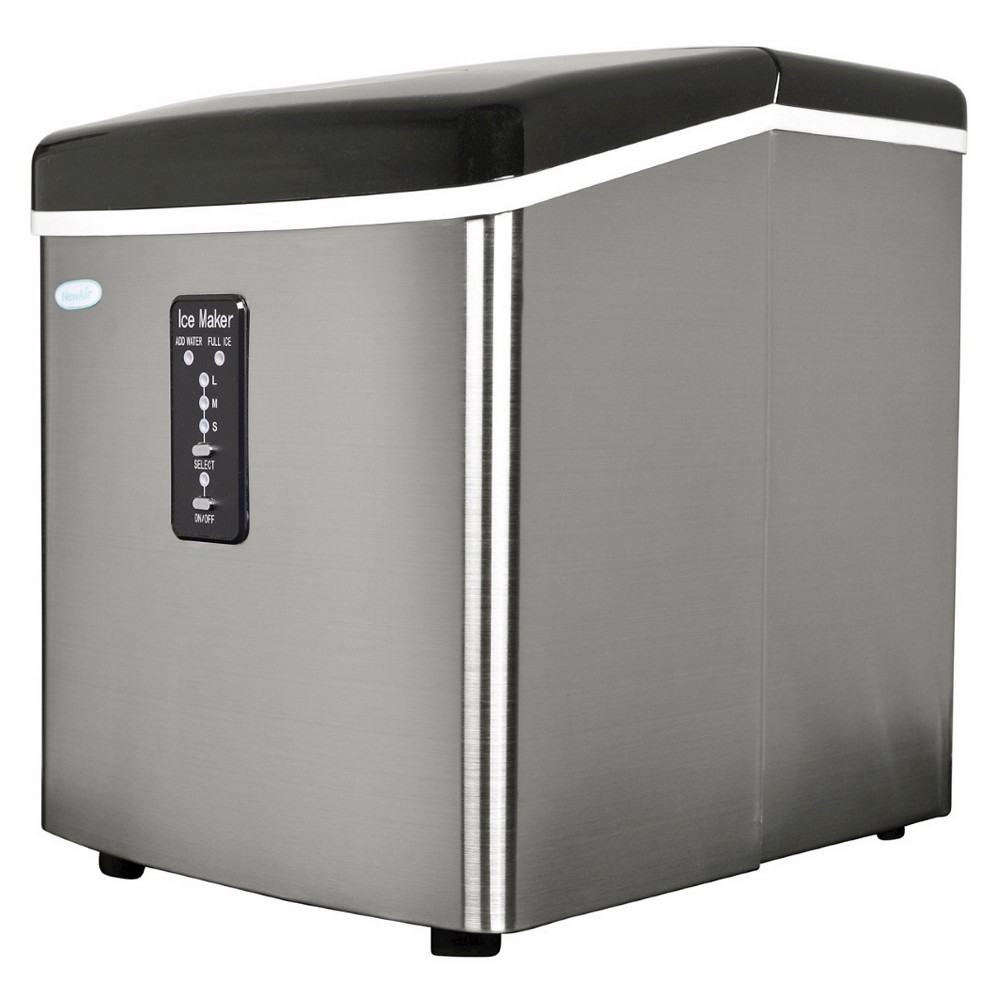 NewAir AI100SS 28 lbs. Portable Ice Maker Stainless Steel, Silver